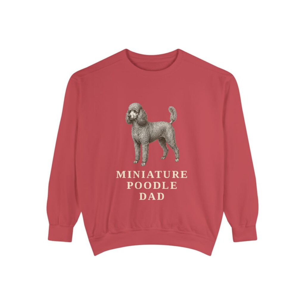 Miniature Poodle Dad Sweatshirt, Crimson, front view