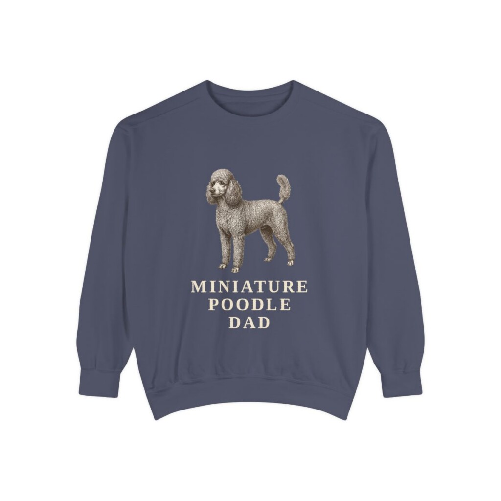 Miniature Poodle Dad Sweatshirt, Denim, front view