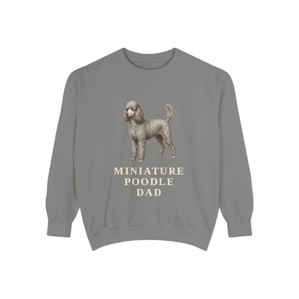 Miniature Poodle Dad Sweatshirt, Grey, front view