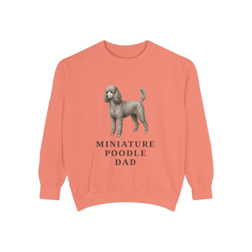 Miniature Poodle Dad Sweatshirt, Terracotta, front view