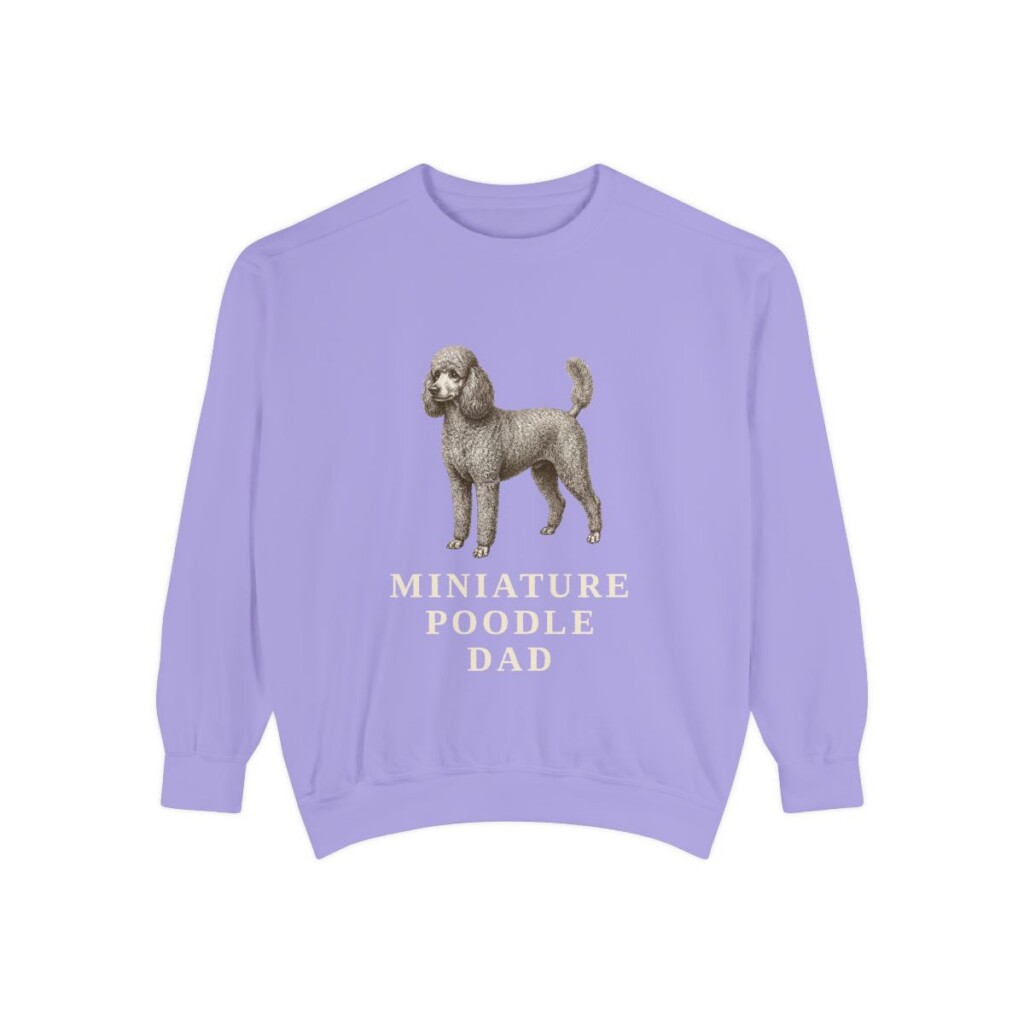 Miniature Poodle Dad Sweatshirt, Violet, front view