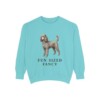 Miniature Poodle Humor Sweatshirt, Chalky Mint, front view