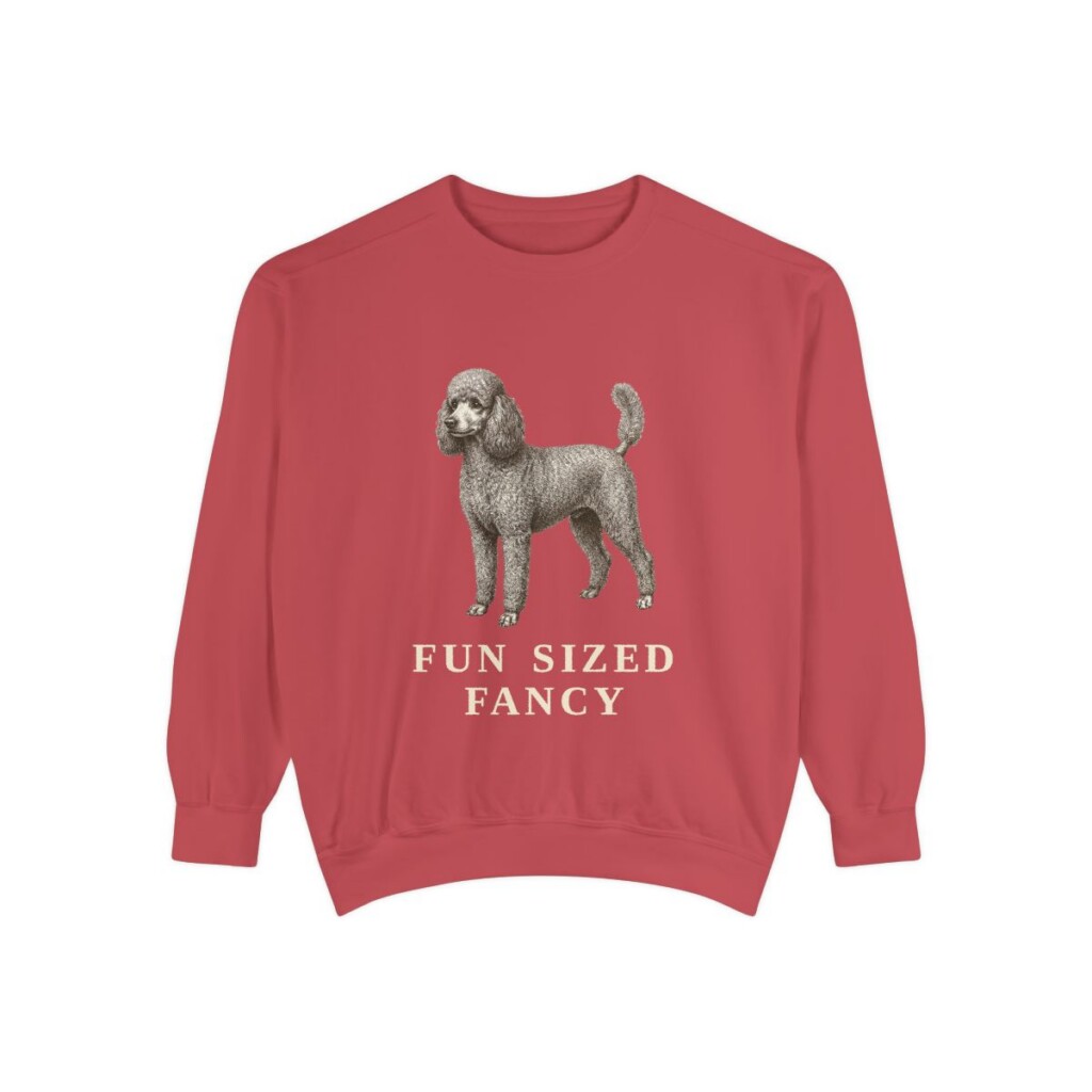 Miniature Poodle Humor Sweatshirt, Crimson, front view