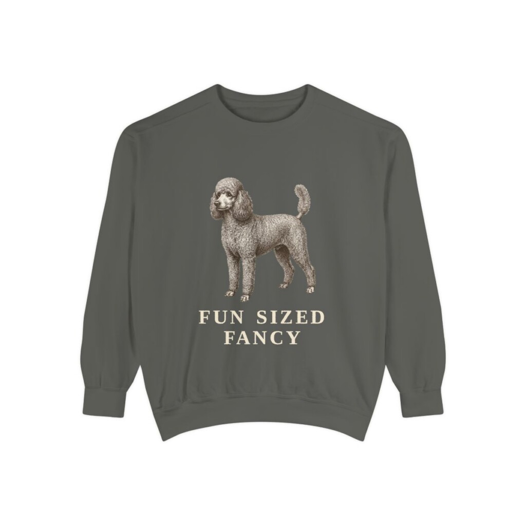 Miniature Poodle Humor Sweatshirt, Pepper, front view