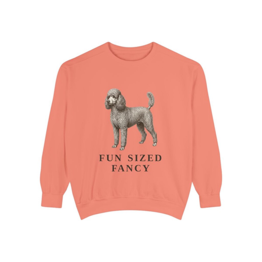 Miniature Poodle Humor Sweatshirt, Terracotta, front view