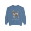 Miniature Poodle Latin Sweatshirt, Blue Jean, front view