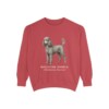 Miniature Poodle Latin Sweatshirt, Crimson, front view