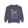 Miniature Poodle Latin Sweatshirt, Denim, front view