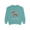 Miniature Poodle Latin Sweatshirt, Seafoam, front view