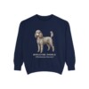 Miniature Poodle Latin Sweatshirt, True Navy, front view