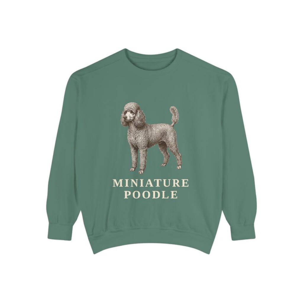 Miniature Poodle Sweatshirt, Light Green, front view