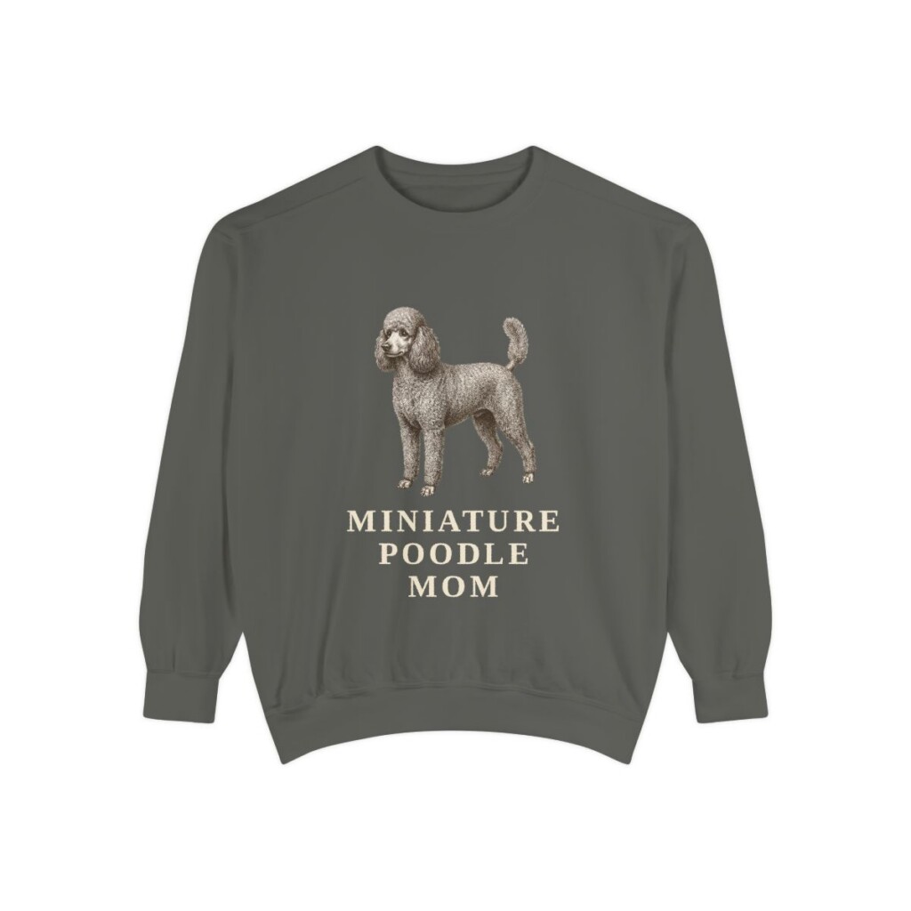 Miniature Poodle Mom Sweatshirt, Pepper, front view