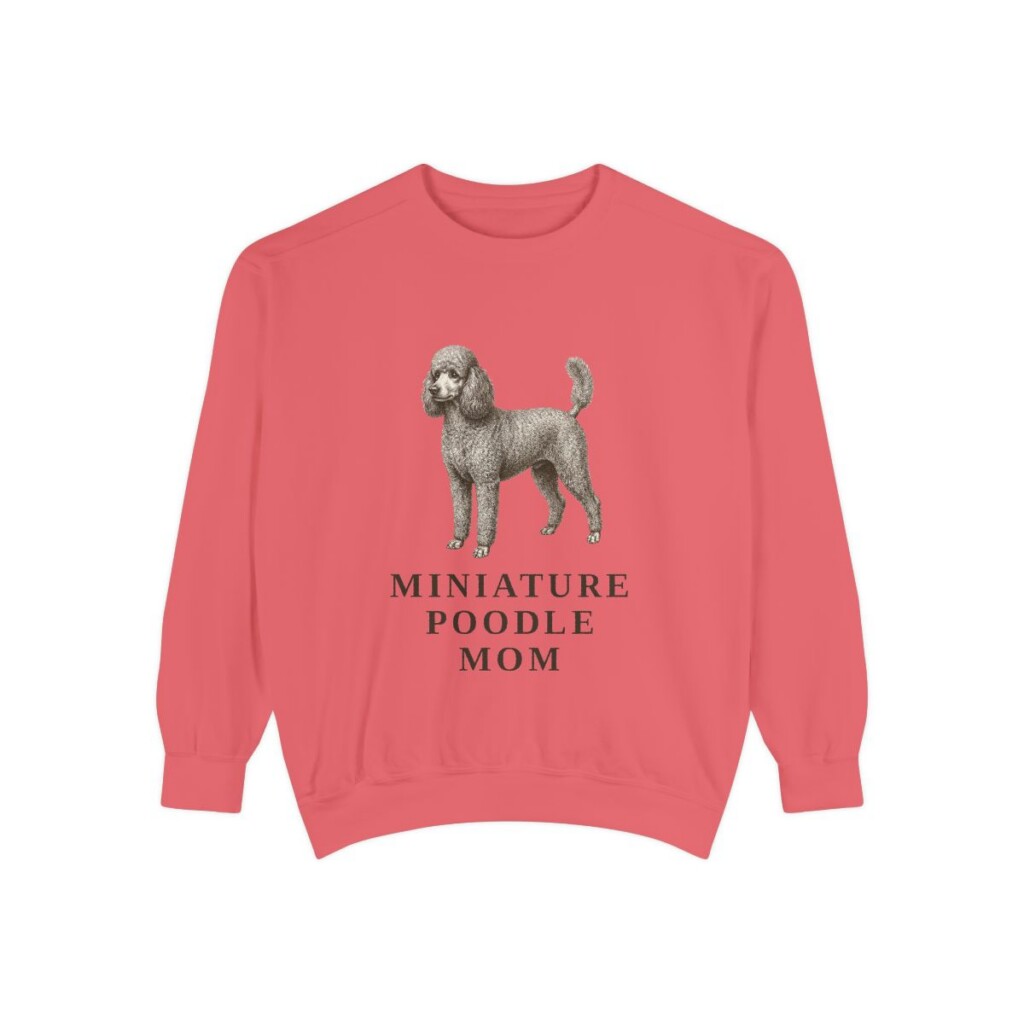 Miniature Poodle Mom Sweatshirt, Watermelon, front view