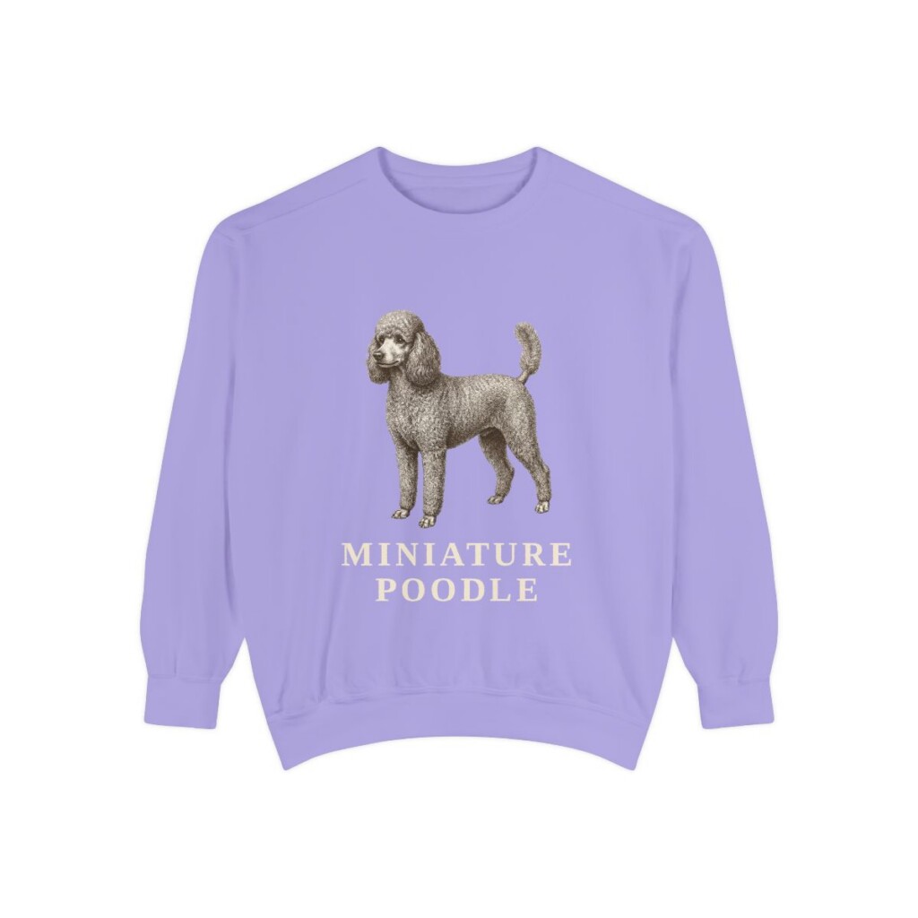 Miniature Poodle Sweatshirt, Violet, front view