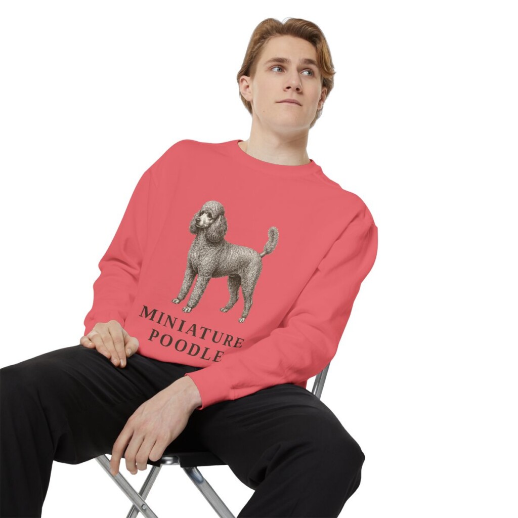 Miniature Poodle Sweatshirt, Watermelon, person 1 context