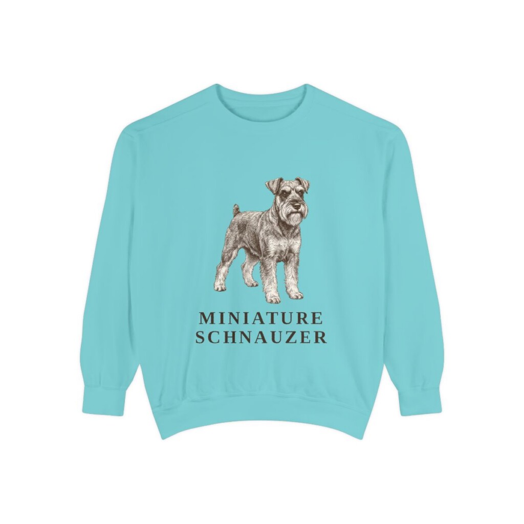 Miniature Schnauzer Sweatshirt, Chalky Mint, front view