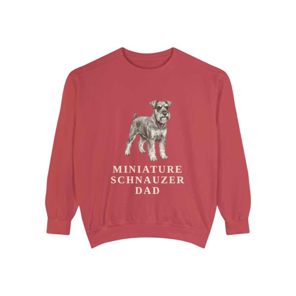 miniature-schnauzer-sweatshirt-dad-crimson Miniature Schnauzer Dad Sweatshirt, Crimson, front view