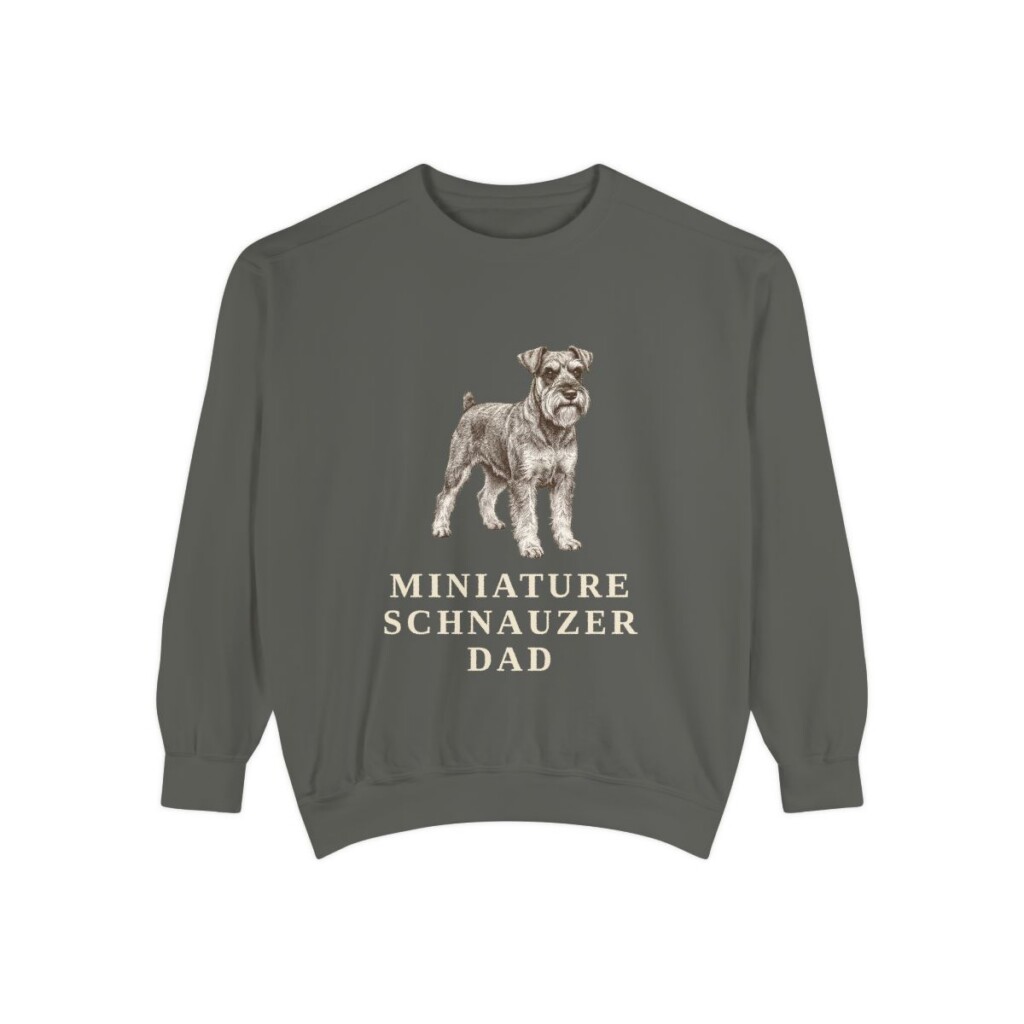 miniature-schnauzer-sweatshirt-dad-pepper Miniature Schnauzer Dad Sweatshirt, Pepper, front view