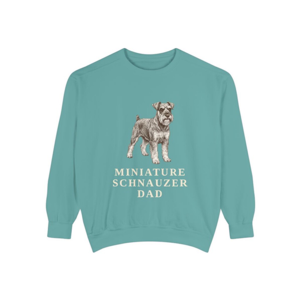 miniature-schnauzer-sweatshirt-dad-seafoam Miniature Schnauzer Dad Sweatshirt, Seafoam, front view