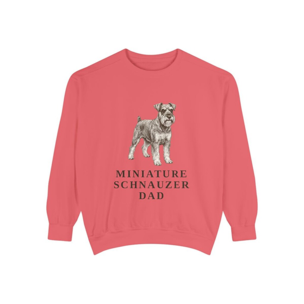 miniature-schnauzer-sweatshirt-dad-watermelon Miniature Schnauzer Dad Sweatshirt, Watermelon, front view