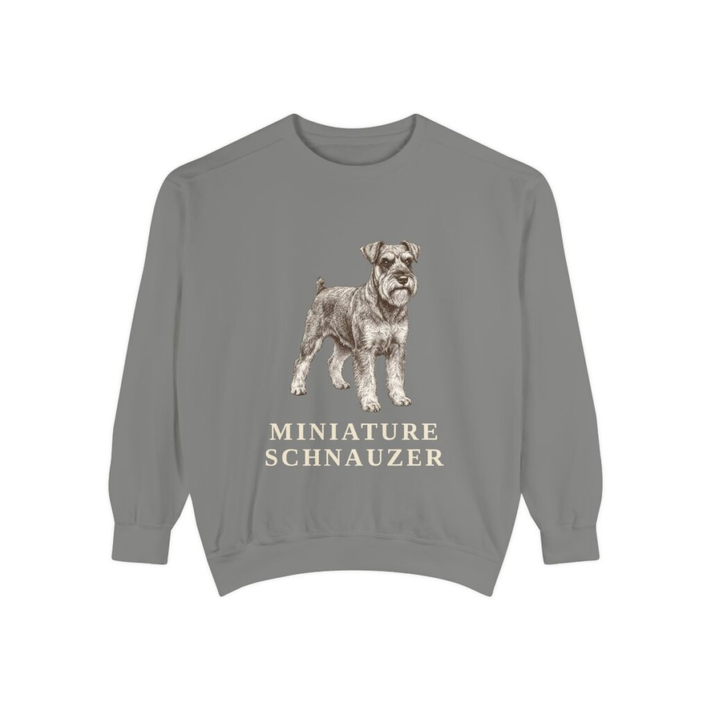 Miniature Schnauzer Sweatshirt, Grey, front view