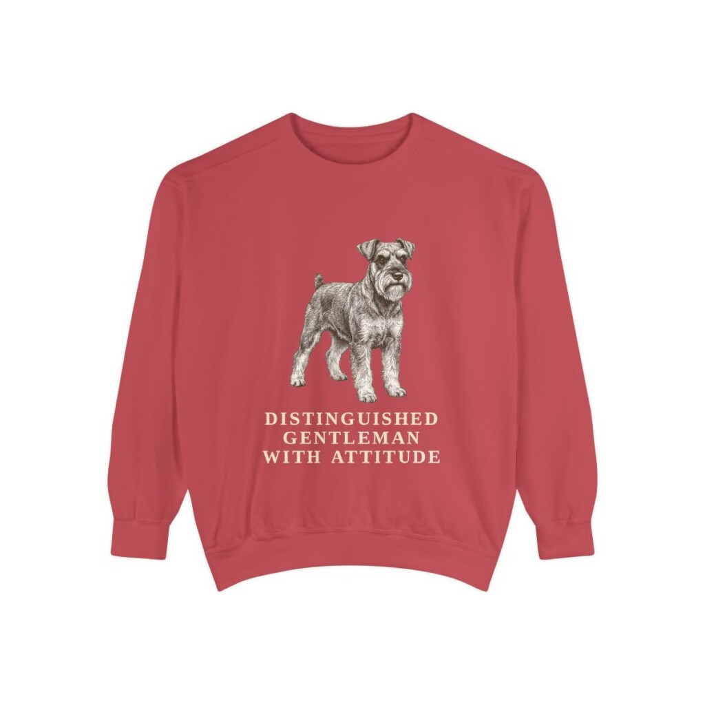 Miniature Schnauzer Humor Sweatshirt, Crimson, front view