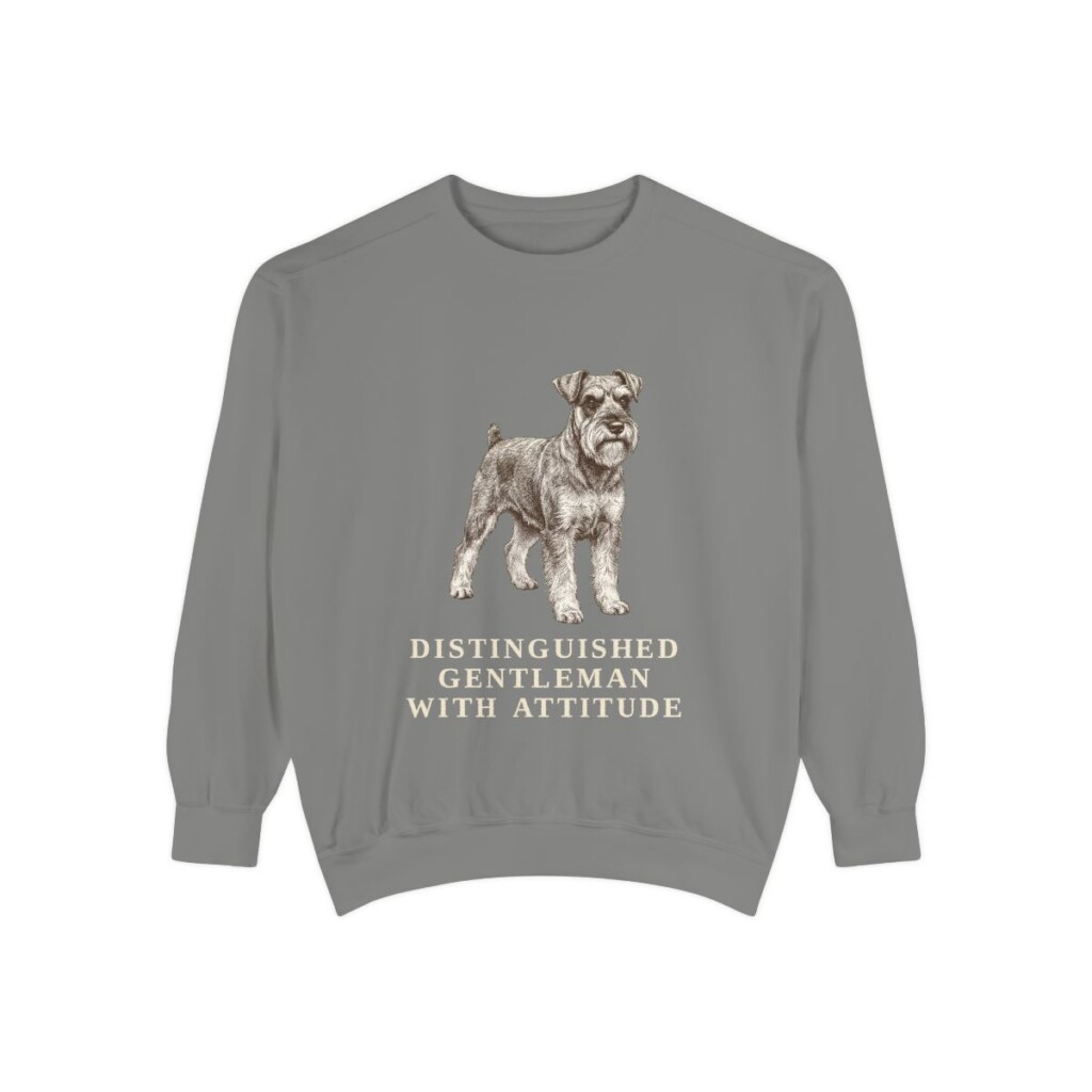 Miniature Schnauzer Humor Sweatshirt, Grey, front view