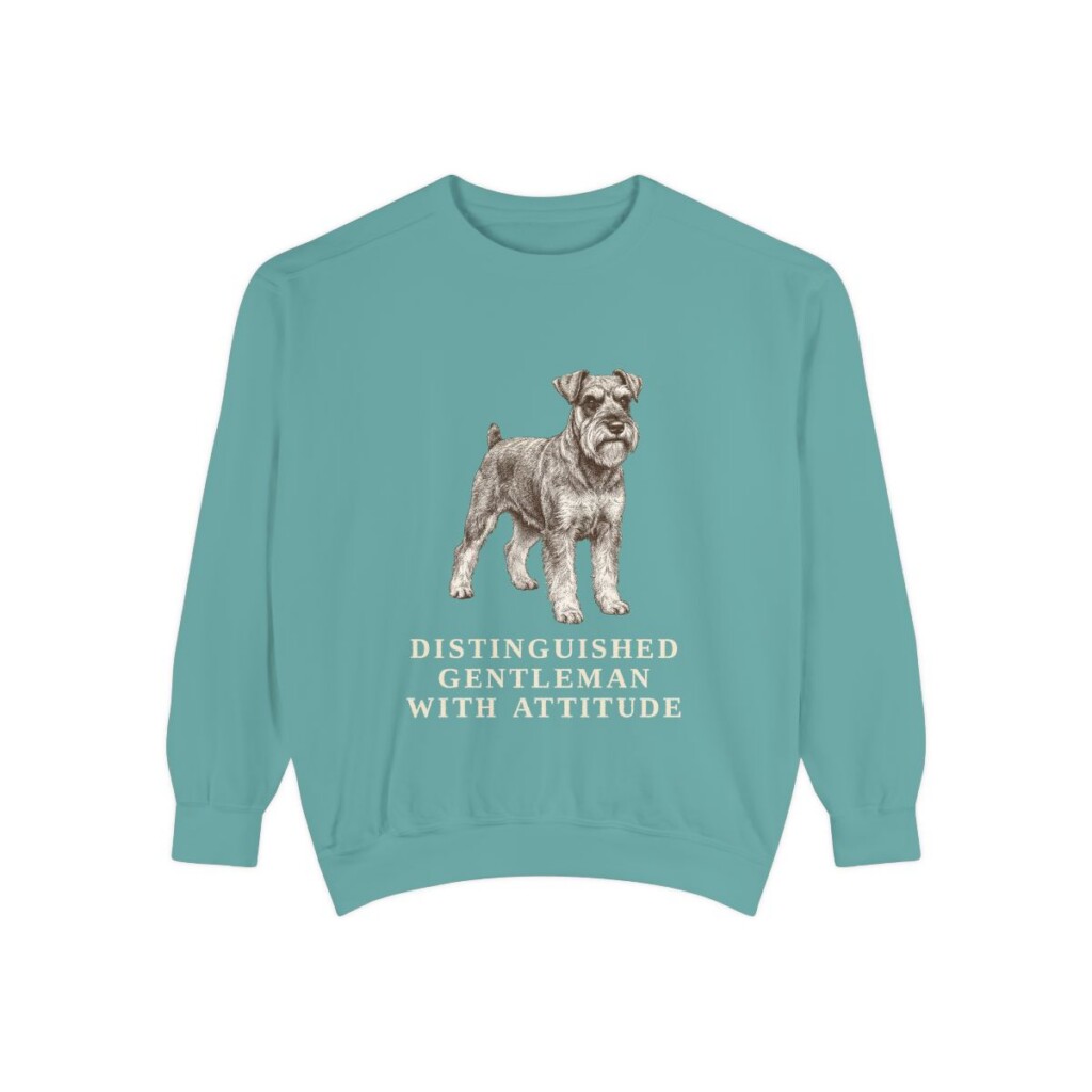 Miniature Schnauzer Humor Sweatshirt, Seafoam, front view