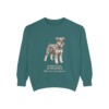 Miniature Schnauzer Latin Sweatshirt, Blue Spruce, front view
