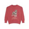 Miniature Schnauzer Latin Sweatshirt, Crimson, front view