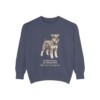 Miniature Schnauzer Latin Sweatshirt, Denim, front view