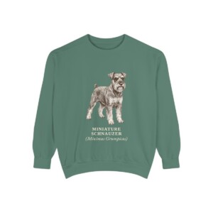 Miniature Schnauzer Latin Sweatshirt, Light Green, front view