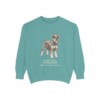 Miniature Schnauzer Latin Sweatshirt, Seafoam, front view