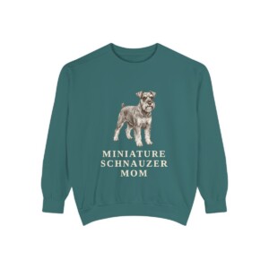 Miniature Schnauzer Mom Sweatshirt, Blue Spruce, front view