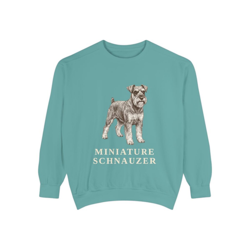 Miniature Schnauzer Sweatshirt, Seafoam, front view