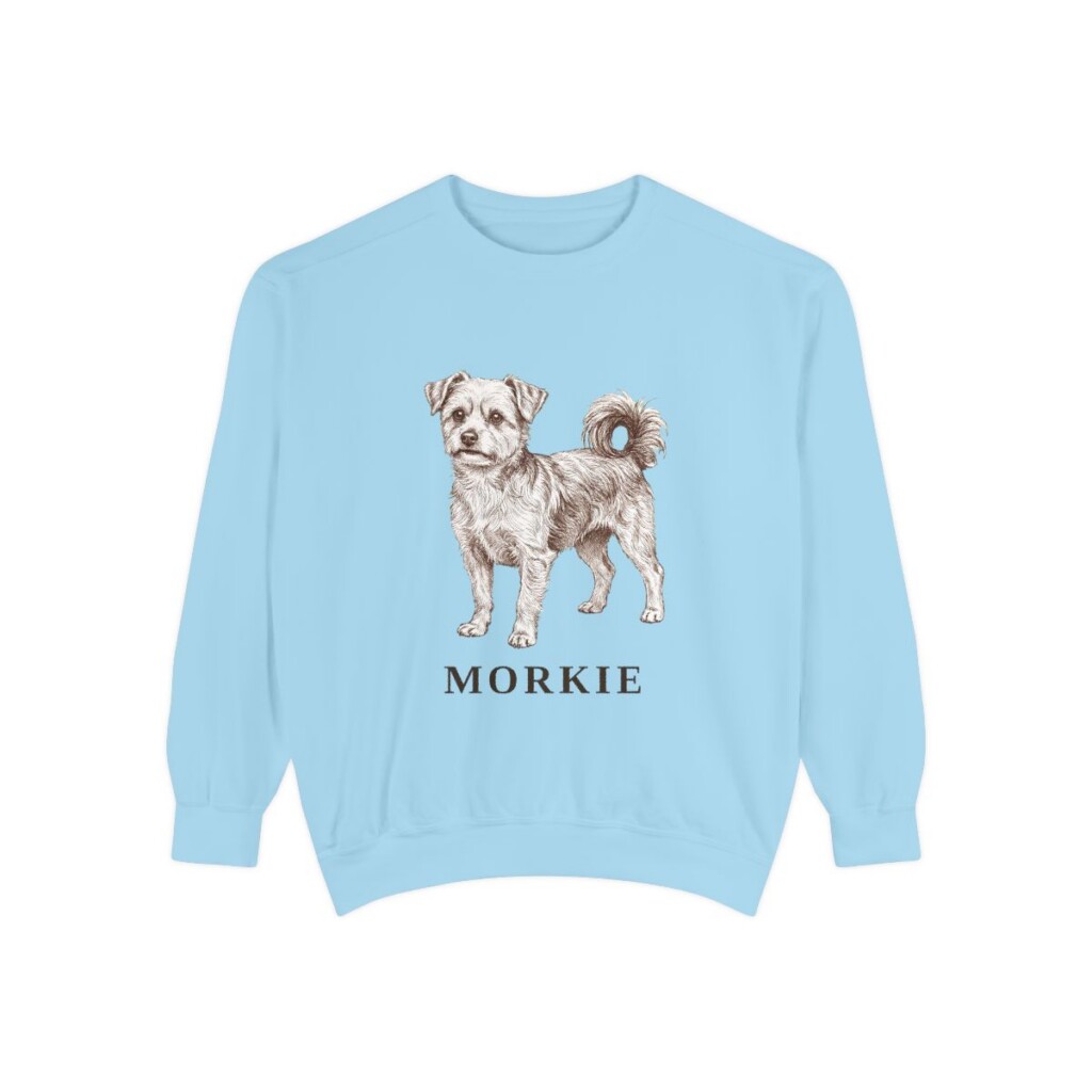 Morkie Sweatshirt, Chambray, front view