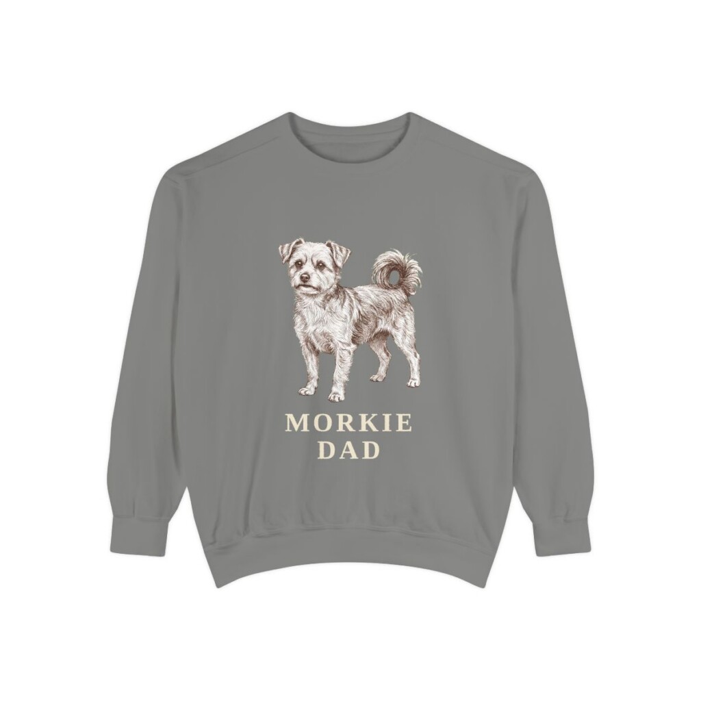 Morkie Dad Sweatshirt, Grey, front view