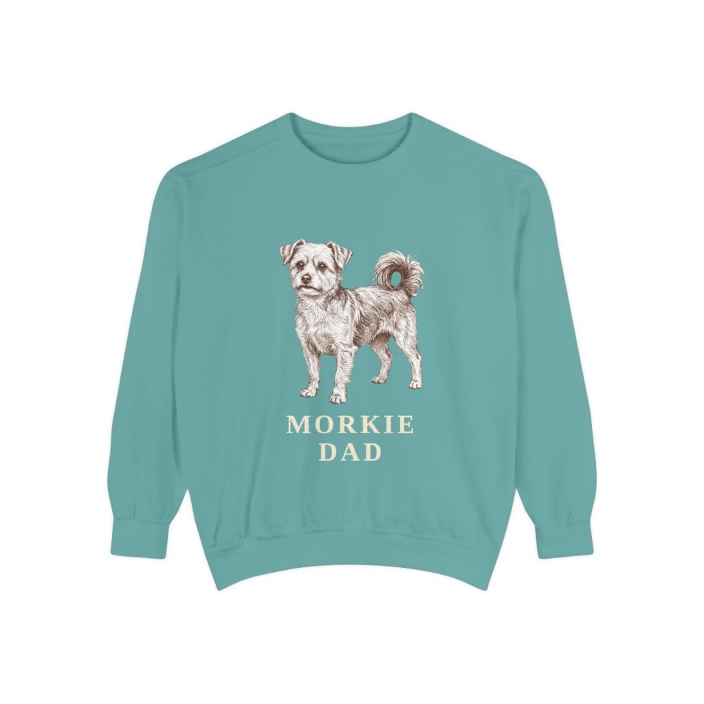 Morkie Dad Sweatshirt, Seafoam, front view