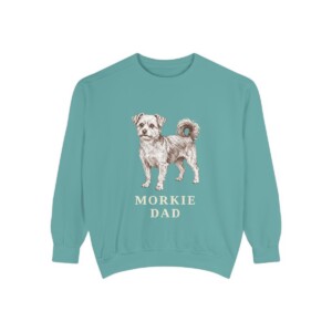 Morkie Dad Sweatshirt, Seafoam, front view