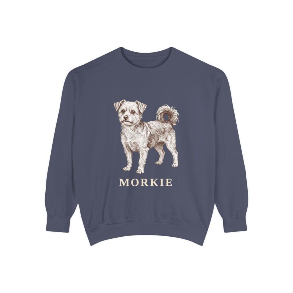 Morkie Sweatshirt, Denim, front view