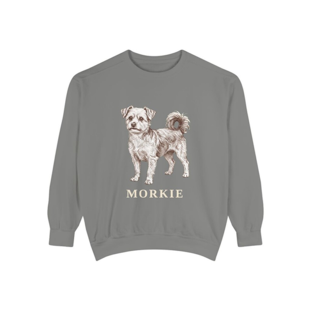 Morkie Sweatshirt, Grey, front view