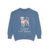 Morkie Humor Sweatshirt, Blue Jean, front view