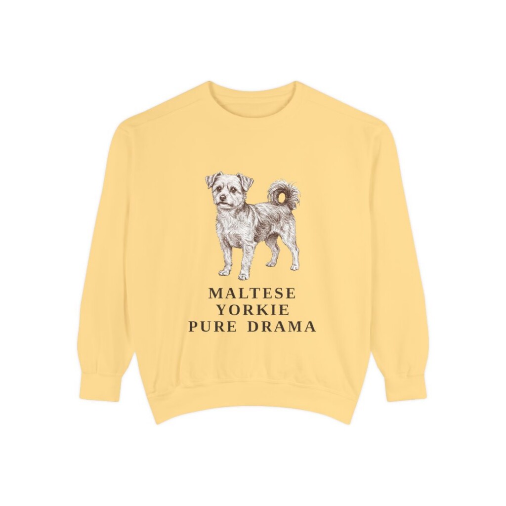 Morkie Humor Sweatshirt, Butter, front view