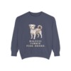 Morkie Humor Sweatshirt, Denim, front view