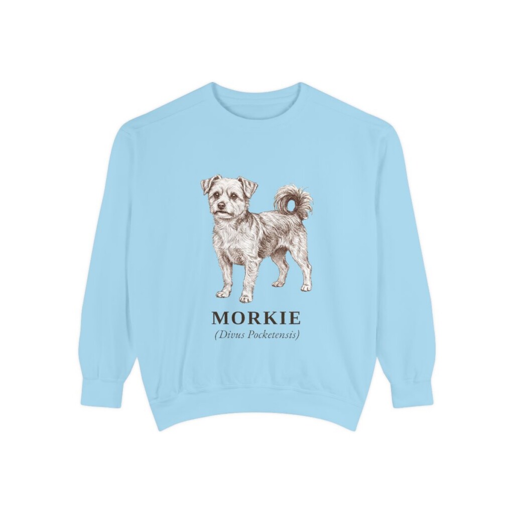 Morkie Latin Sweatshirt, Chambray, front view