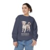 Morkie Latin Sweatshirt, Denim, person 2 front