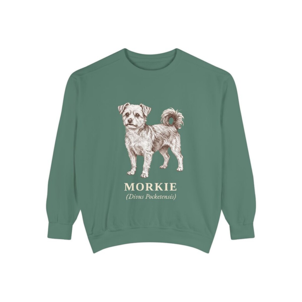 Morkie Latin Sweatshirt, Light Green, front view