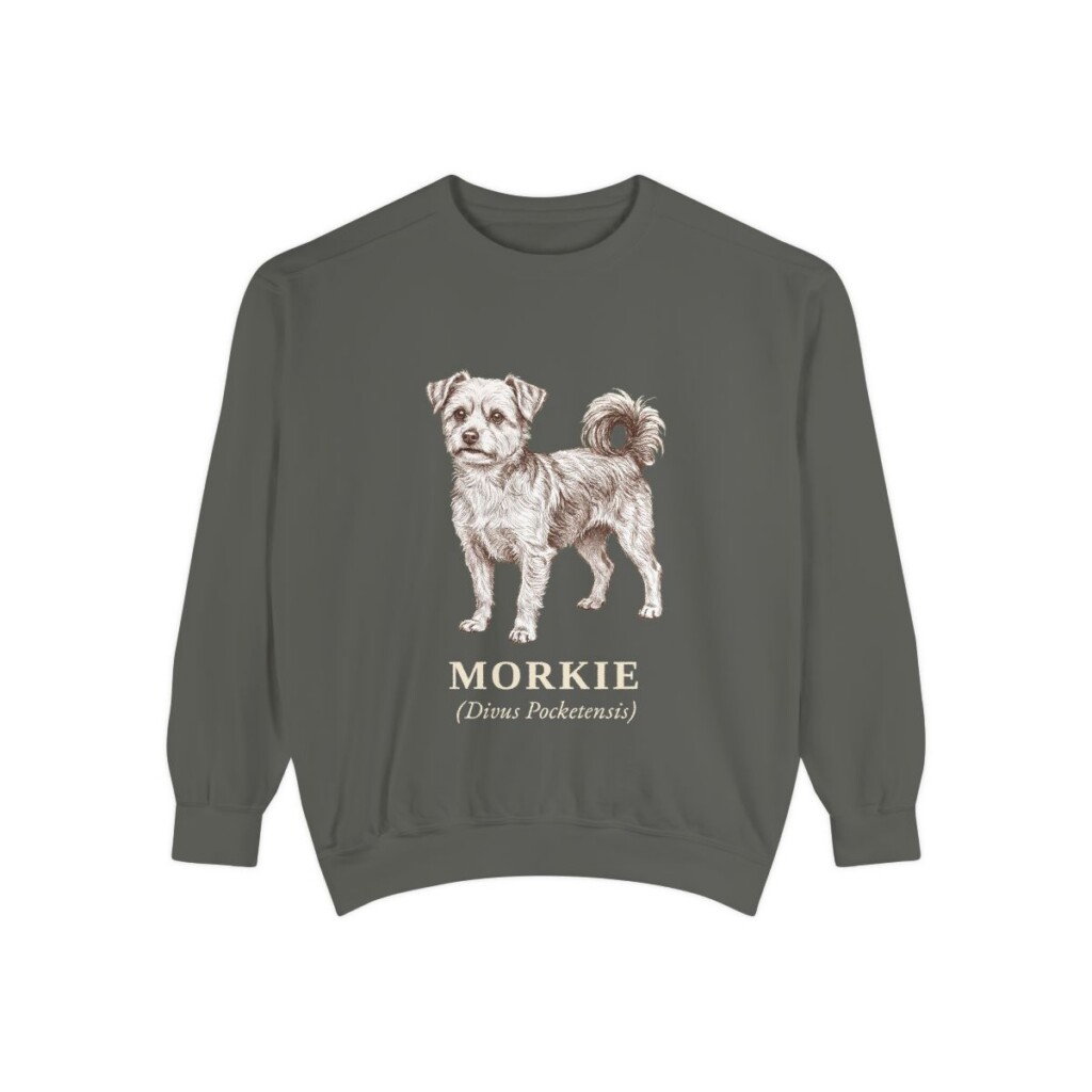 Morkie Latin Sweatshirt, Pepper, front view