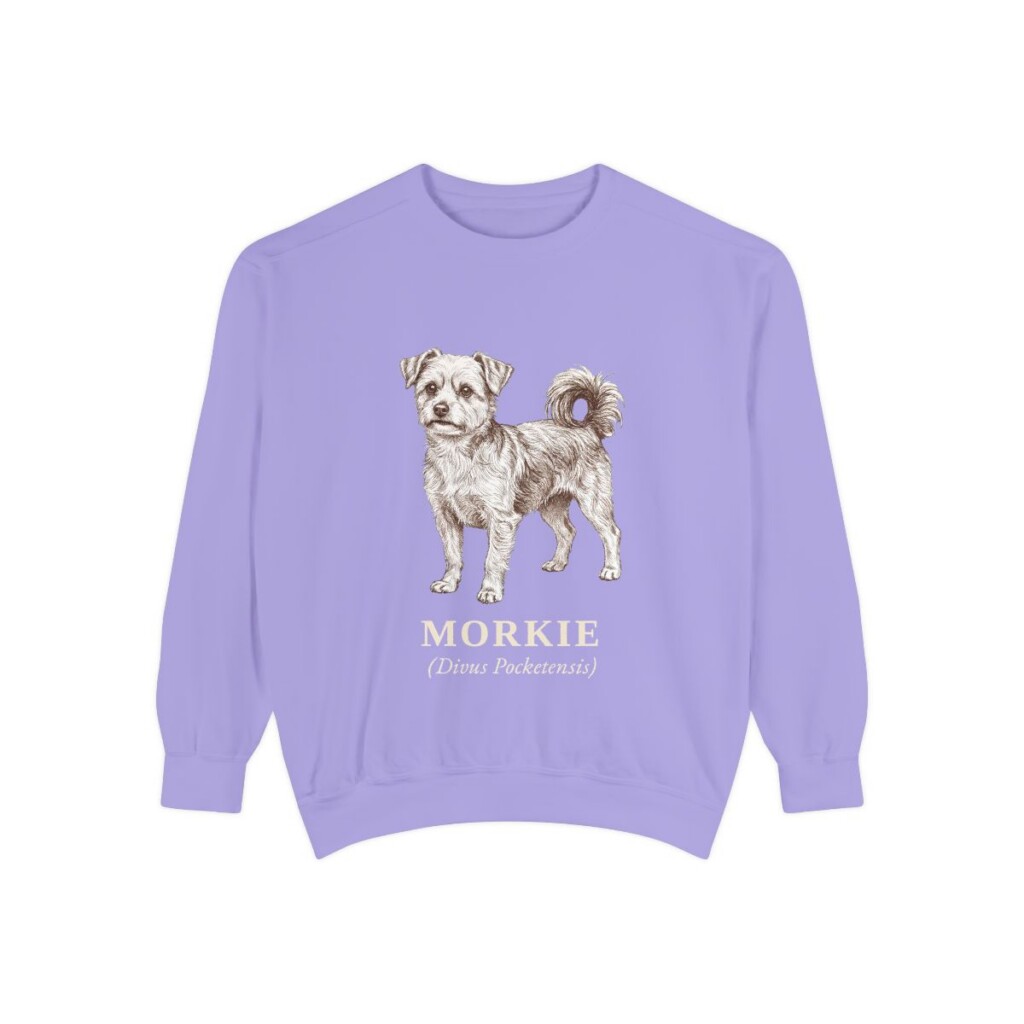 Morkie Latin Sweatshirt, Violet, front view