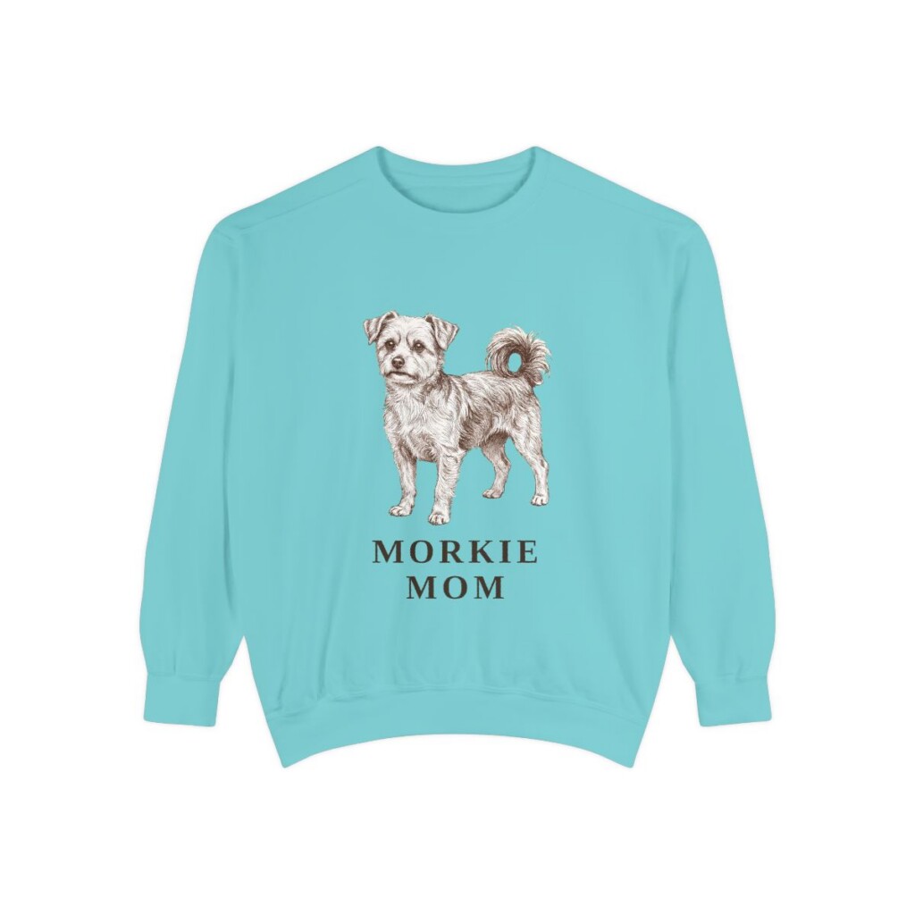 morkie-sweatshirt-mom-chalky-mint Morkie Mom Sweatshirt, Chalky Mint, front view
